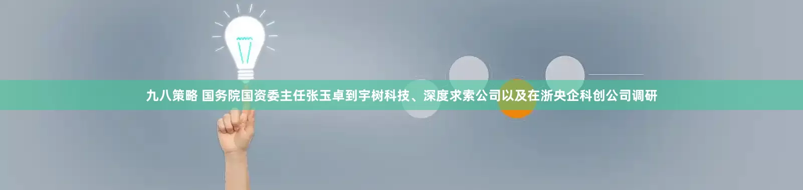 九八策略 国务院国资委主任张玉卓到宇树科技、深度求索公司以及在浙央企科创公司调研