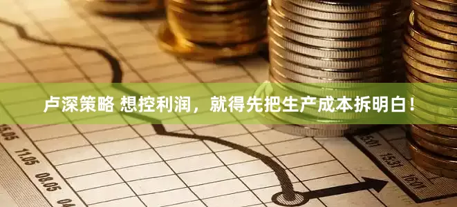 卢深策略 想控利润，就得先把生产成本拆明白！